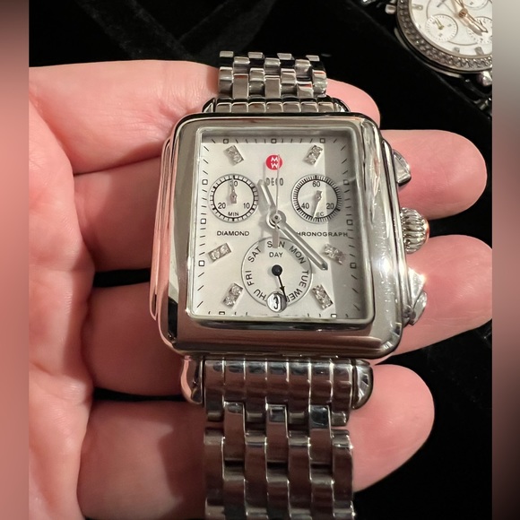 Michele Deco Diamond Chronograph Bracelet Watch, 33mm - Picture 7 of 16